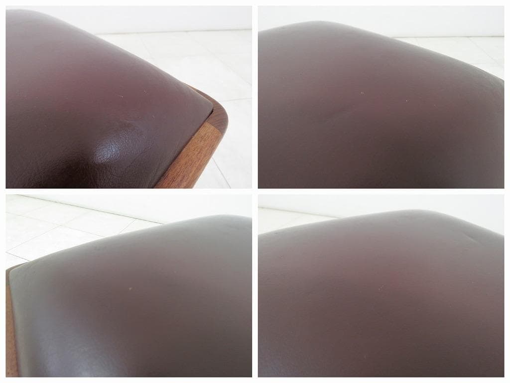 がっちゃん様 青林製作所 ヴィンテージ チーク無垢材×本革 ブラウン スツール②