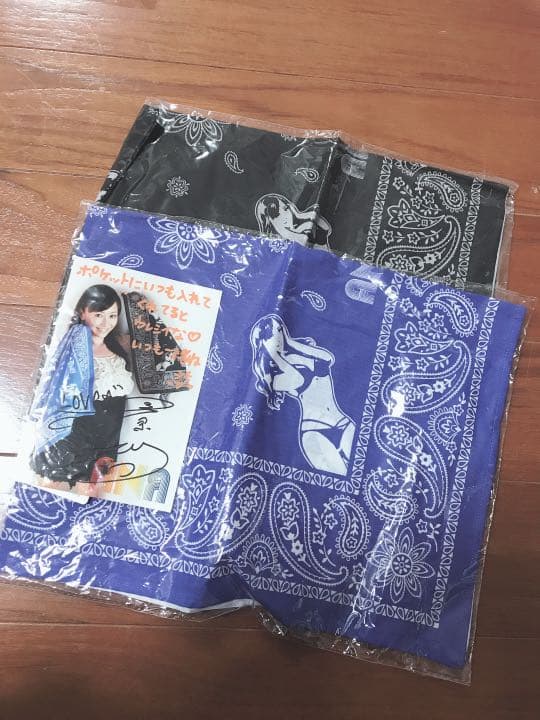 杉原杏璃 サイン入りブロマイド生写真付き バンダナセット