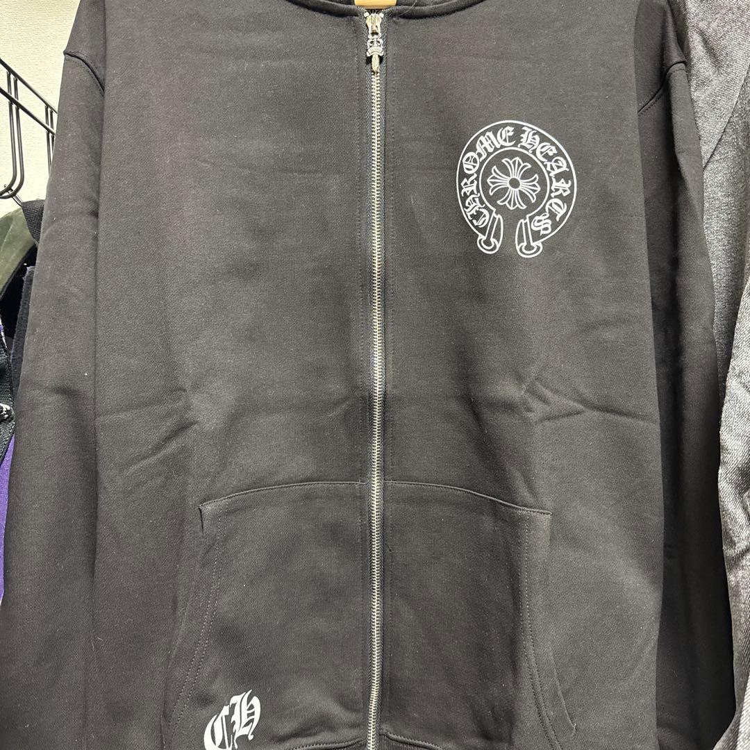 CHROME HEARTS ブラック パーカー ジップアップ