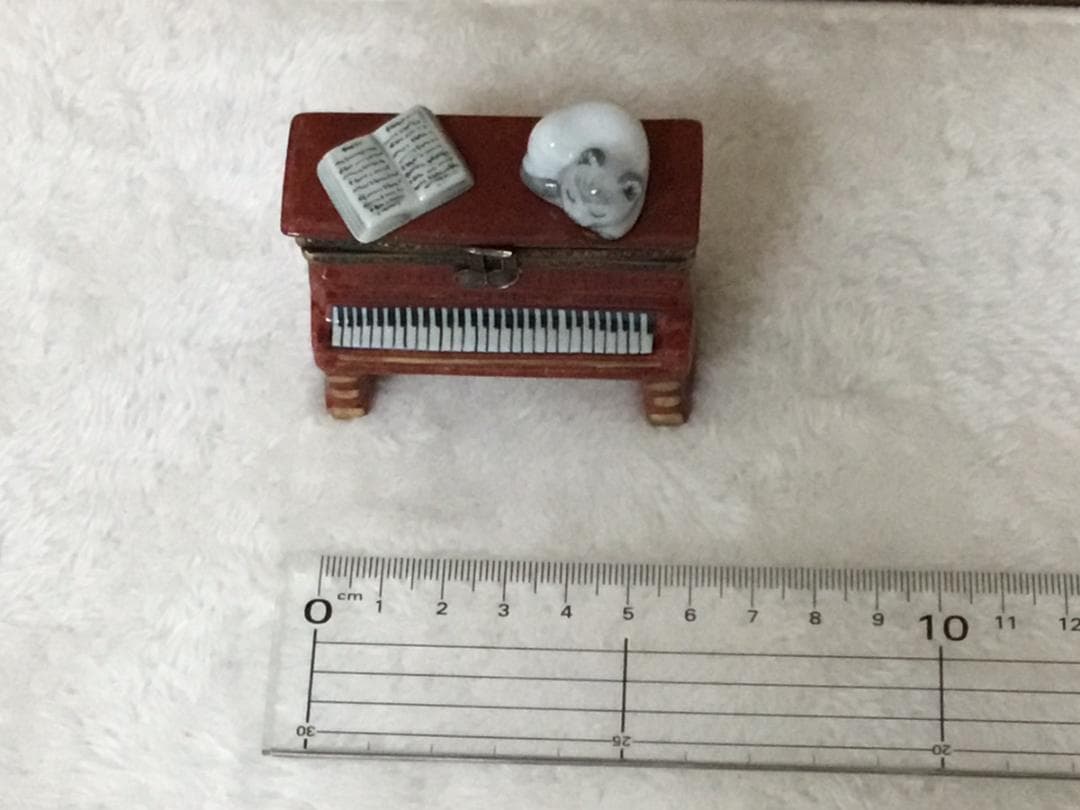 ヴィンテージ　限定　レア　リモージュボックス　ピアノ　猫　本　LIMOGES