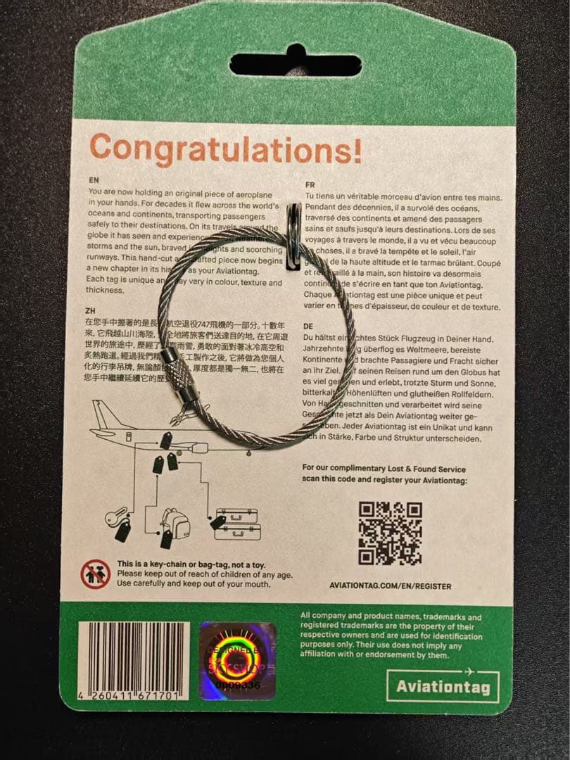 EVA航空 Aviationtag B747-400 特殊部位ロゴカット