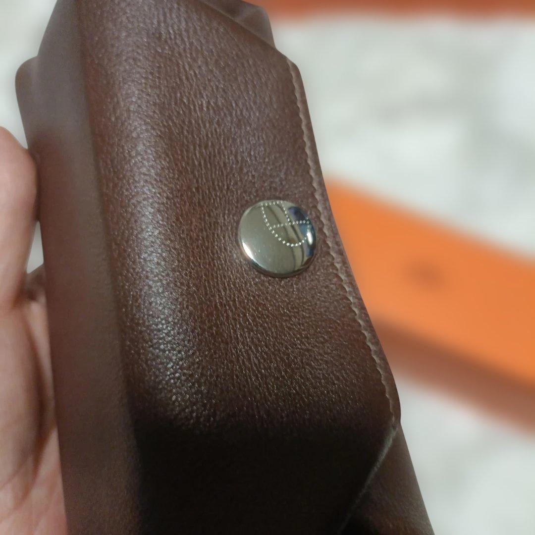 エルメスブラウンレザー 筆箱 ペンケース　メガネケース