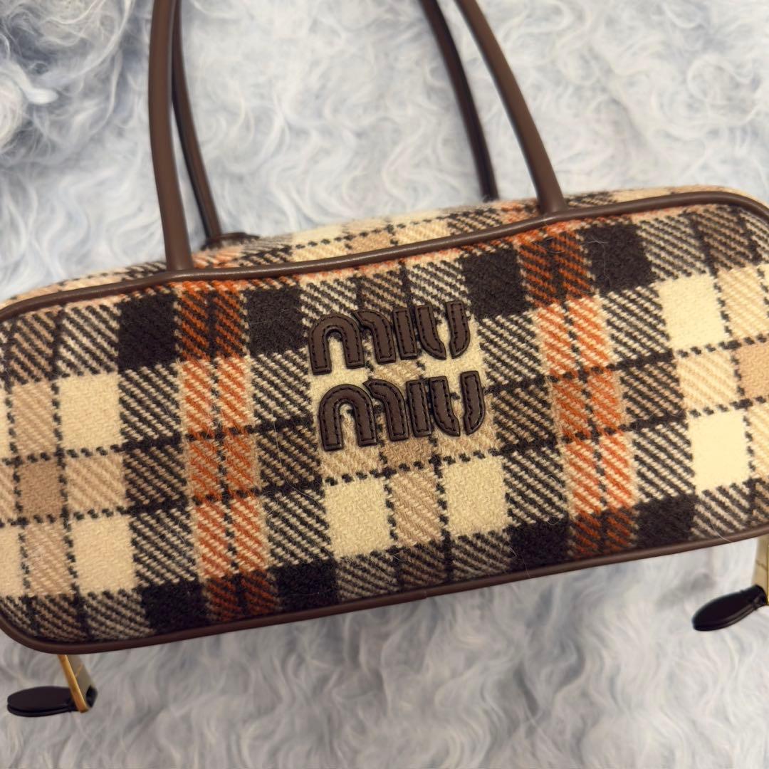 miu miu チェック柄 ハンドバッグ　ボー　ウォニョン