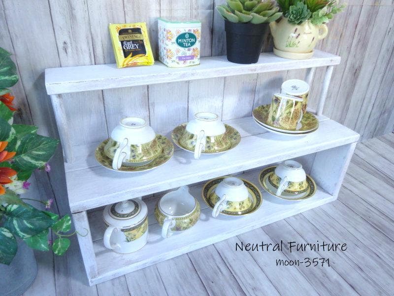 ハンドメイド　ミニコーヒーボード ロングサイズ（シャビーホワイト）