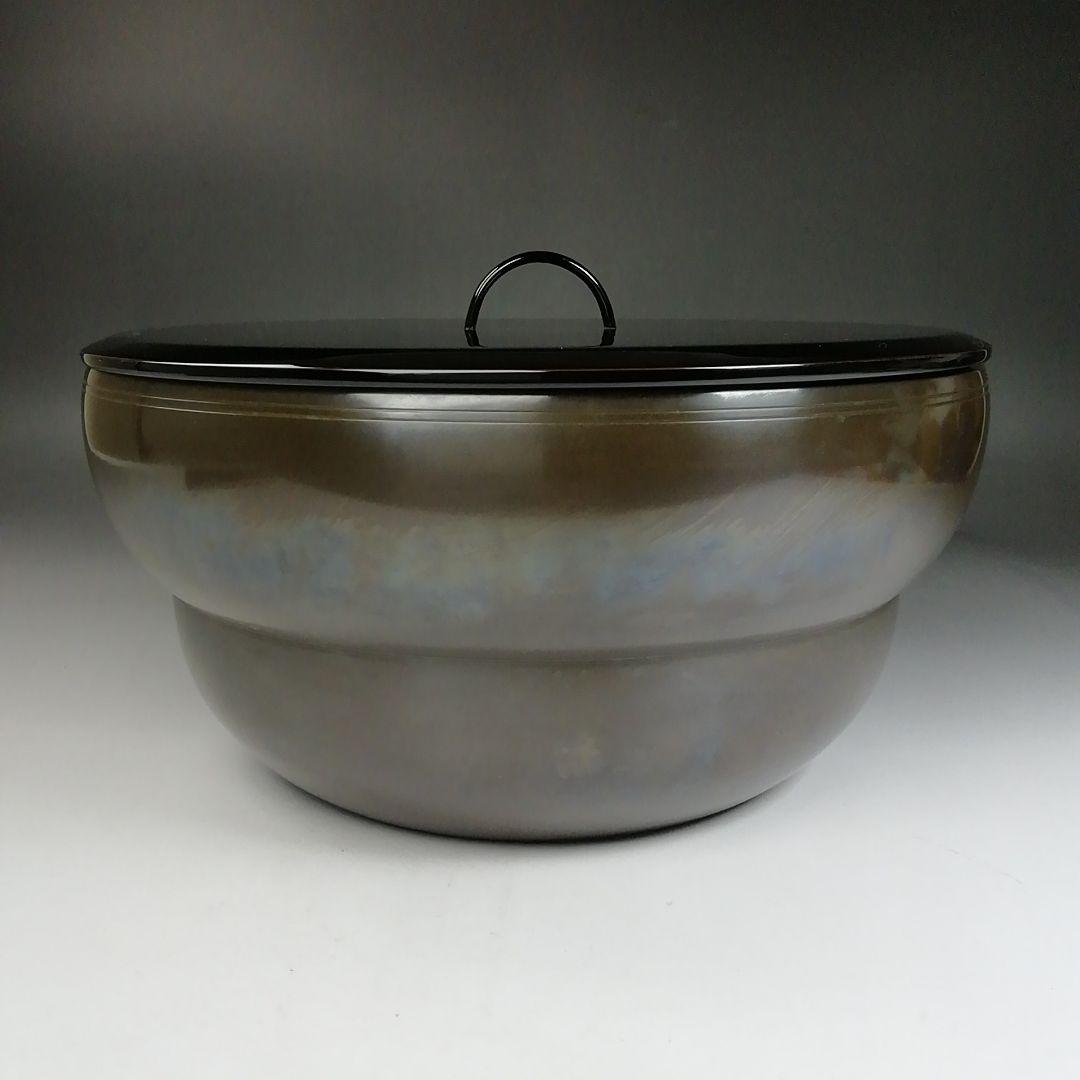 Ｗ３５　水指　『砂張銅』『箪瓢　平水指』『唐銅風炉師　藤井宗喜』　共箱　茶道具