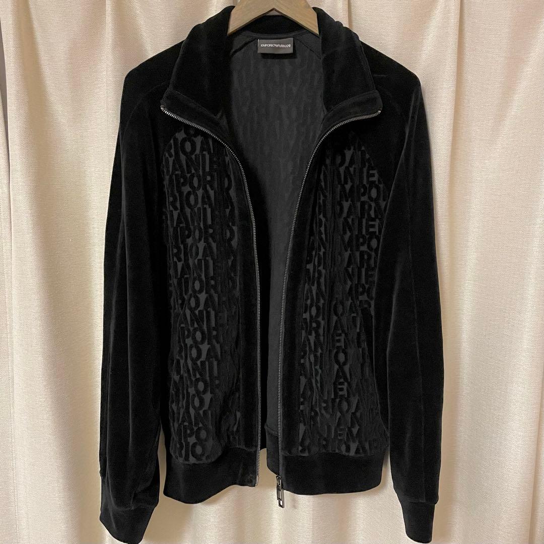 極美品　EMPORIO ARMANI ブルゾン　パーカー　ベロア　総柄　M L
