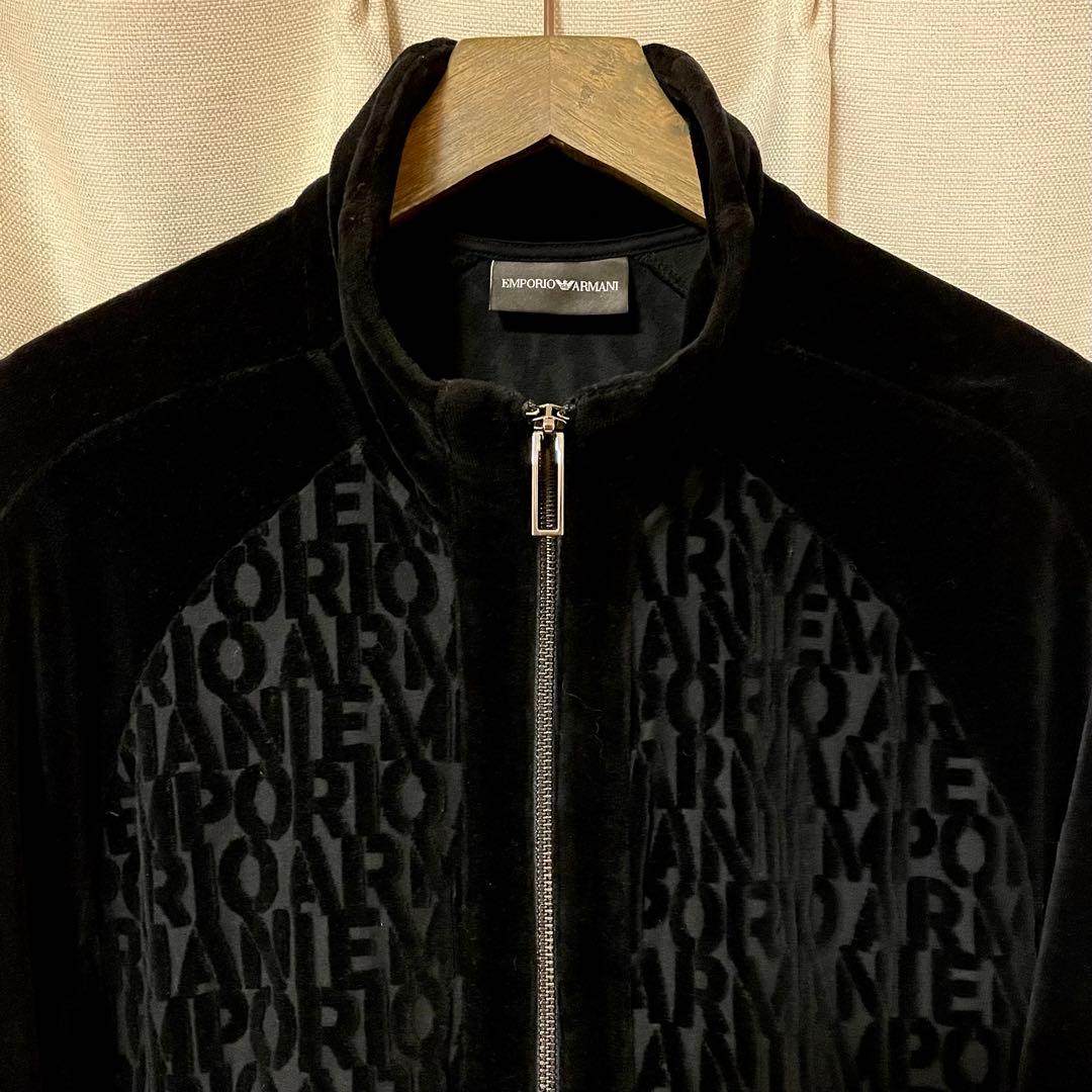 極美品　EMPORIO ARMANI ブルゾン　パーカー　ベロア　総柄　M L