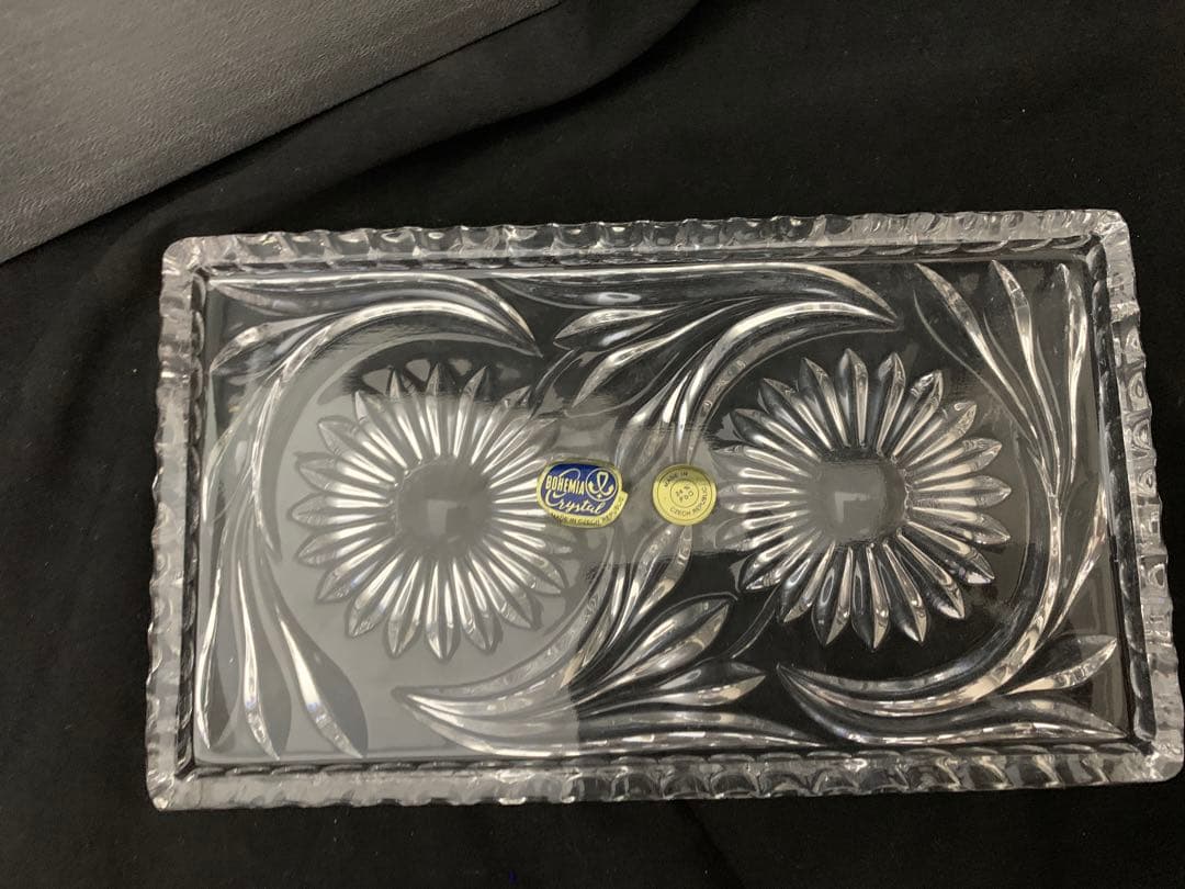 クリスタルガラス　ミルクポット　小鉢　プレート台