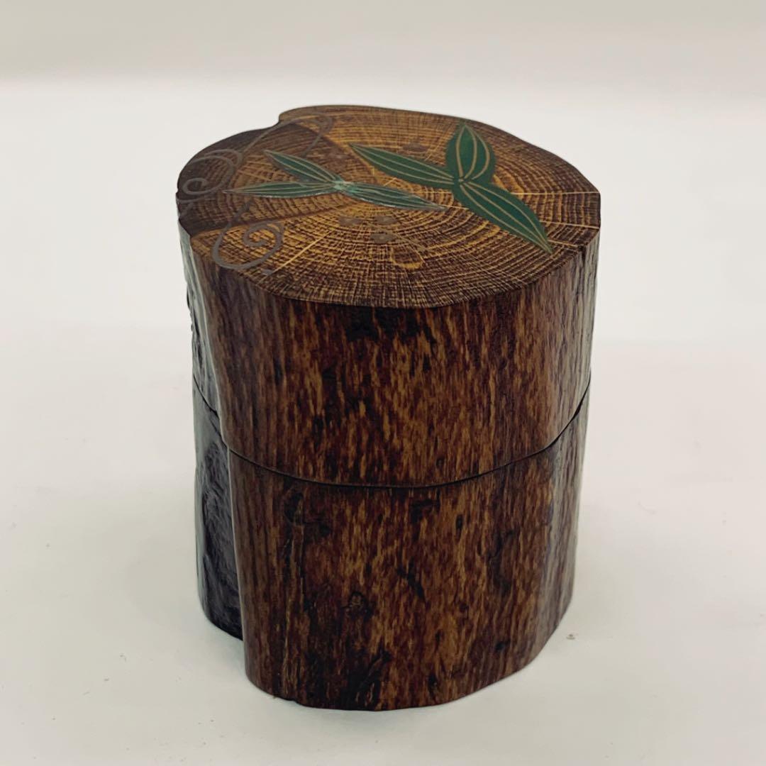 【香合　蔦　おもだか蒔絵】荒井芳樹　共箱