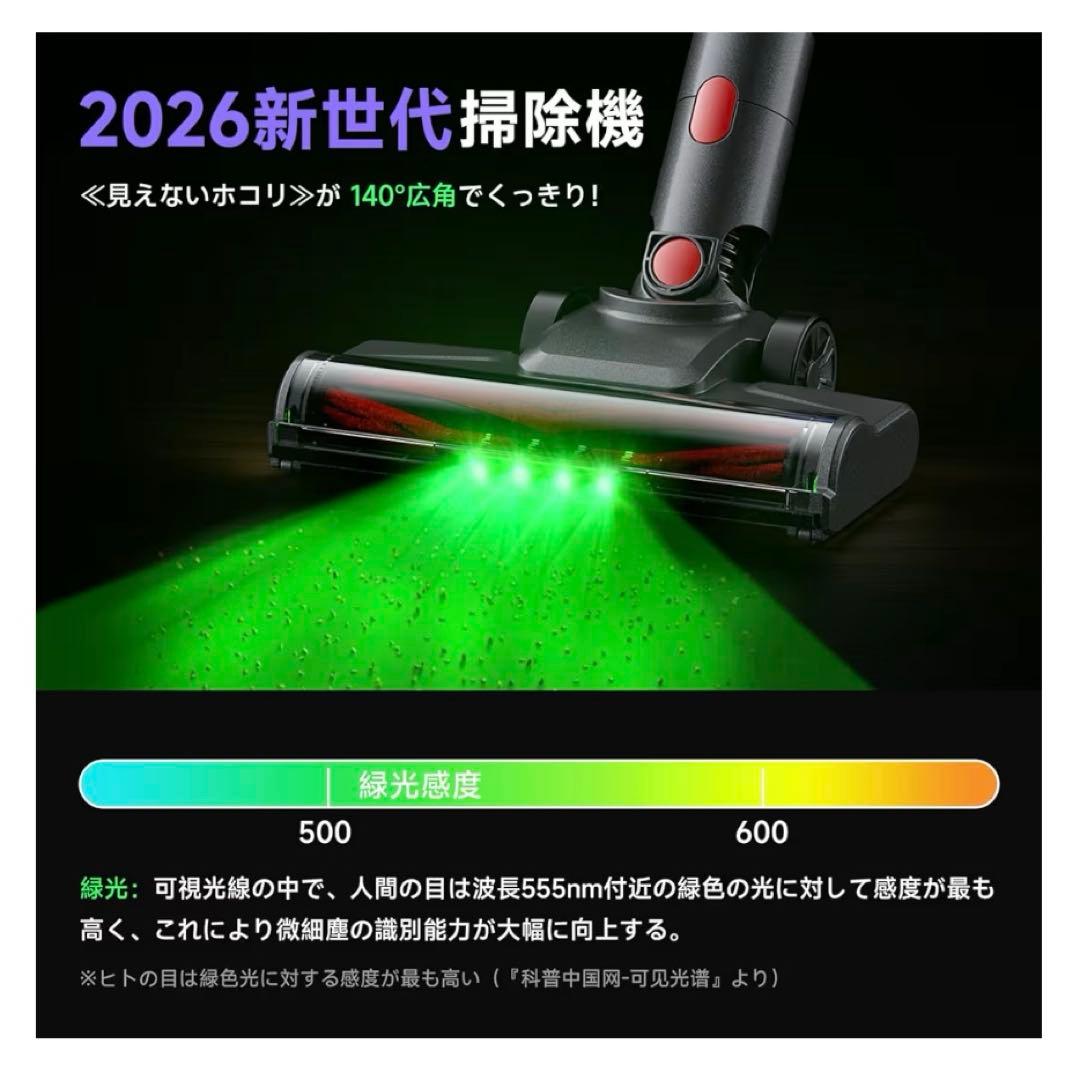 新品！掃除機 コードレス 強力吸引・55分連続稼働軽量 スティック クリーナー