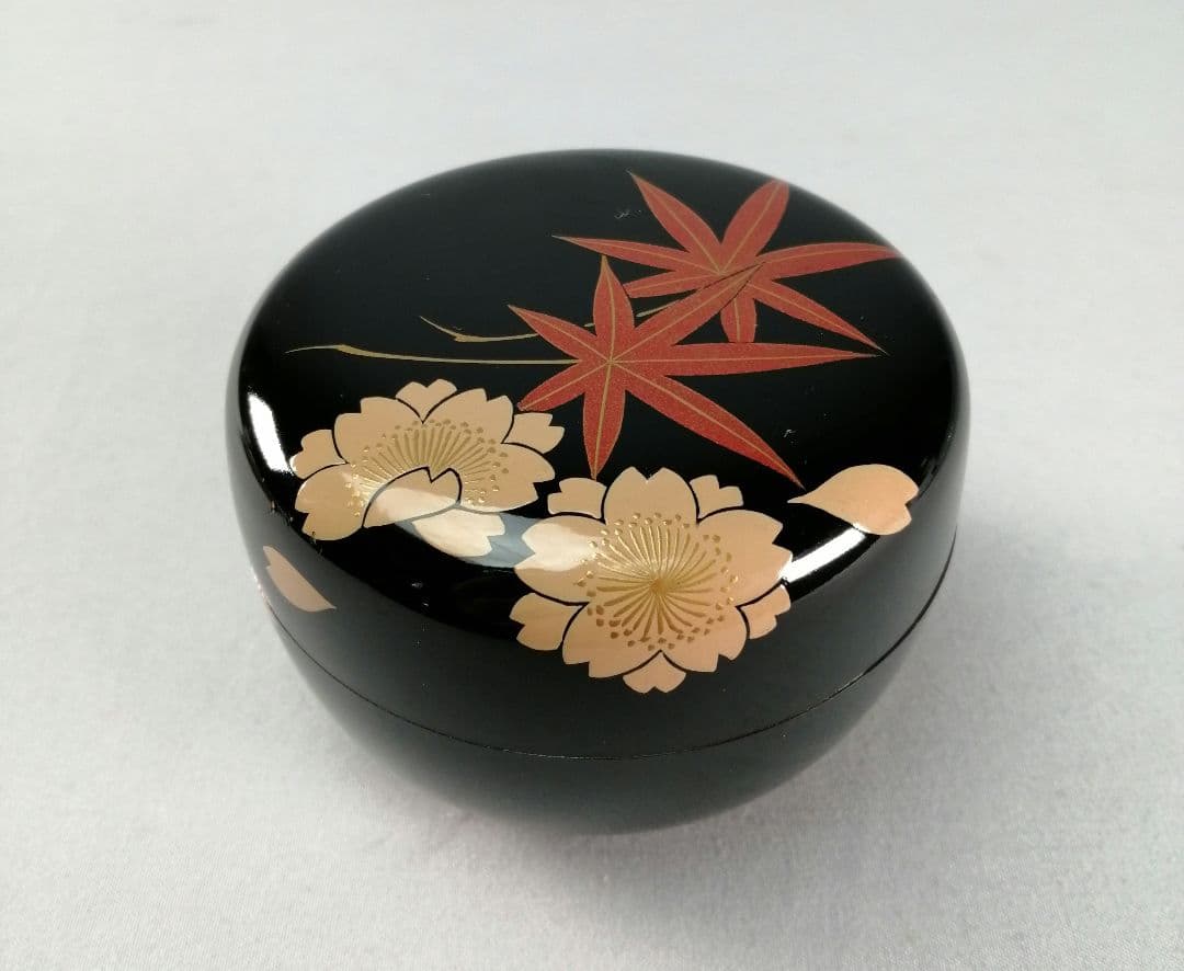 【茶事具】千穂作　雲錦蒔絵平棗　棗297