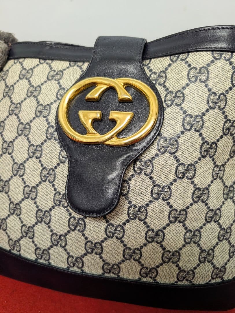 美品 極希少！gucci シェリーライン ショルダーバッグ マーモント ネイビー
