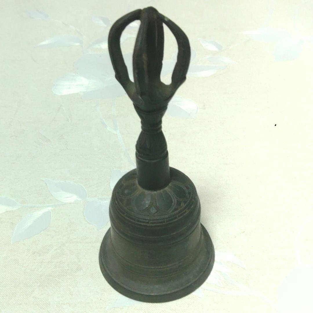 古銅　金剛鈴　五鈷鈴　密教法具　独鈷鈴　　銅製　仏教美術　ア12