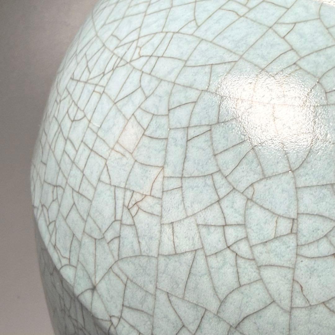 人間国宝　中島宏　青磁壺　共箱　上位作　究極の青磁　高さ23.2cm　栞