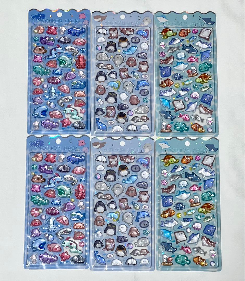 ボンボンドロップシール 水族館 限定 3種セット 各2枚 正規品 d