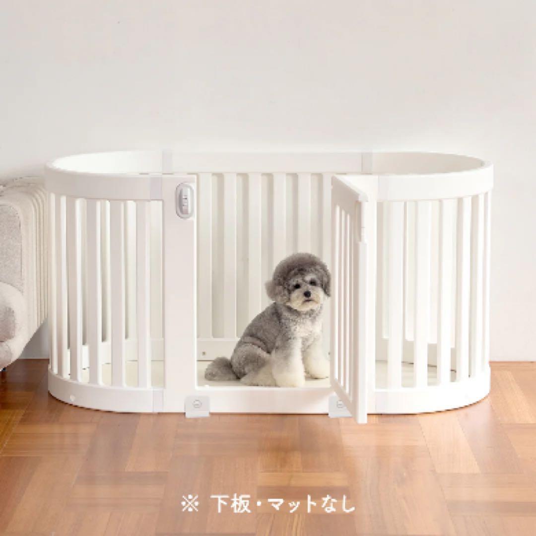 【新品】 おしゃれなペットサークル＋マルチバスケット付き（バーチベージュ）