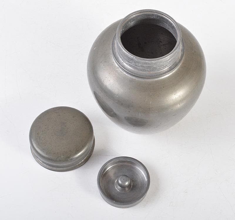 煎茶道具　古錫　点銅款　茶壷　茶心壷　約819g　G　R4575