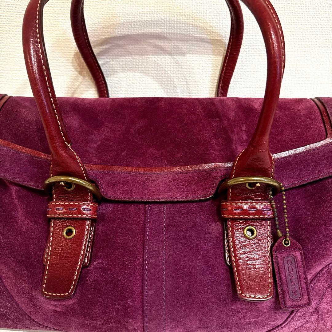 【COACH】スエードハンドバッグ パープル