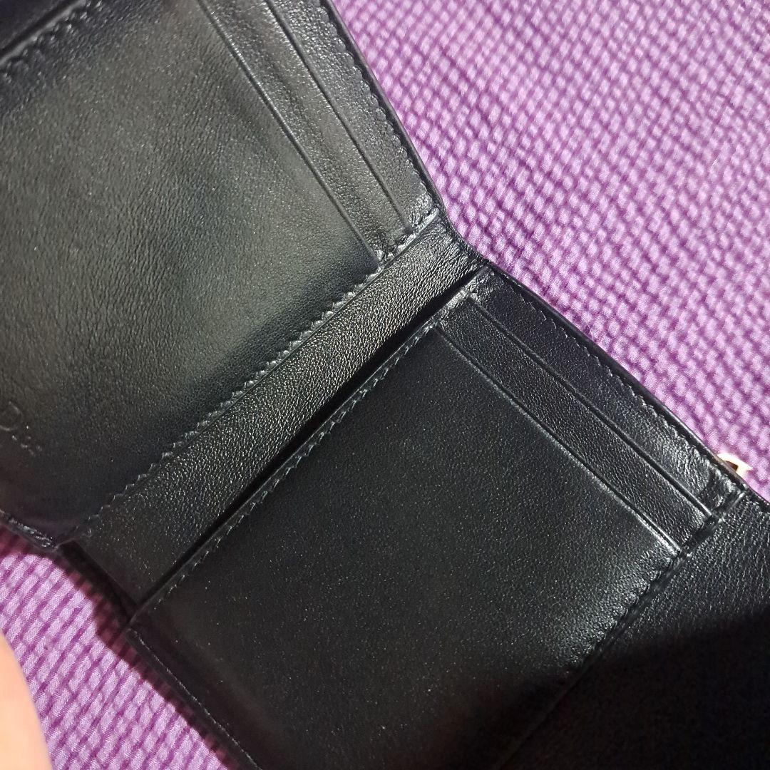 ( 最終価格 )ディオール ロータスウォレット エナメル カナージュ ブラック