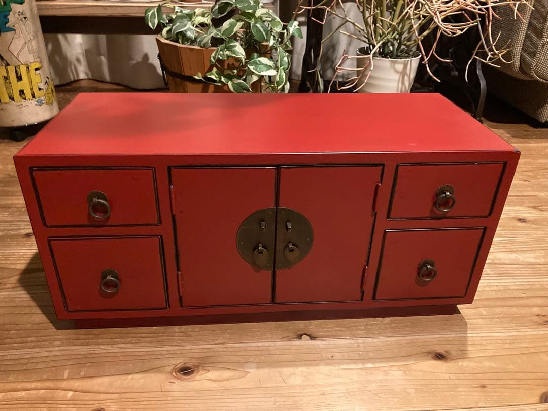 昭和レトロ　雛人形飾り台　引出４段＋開戸