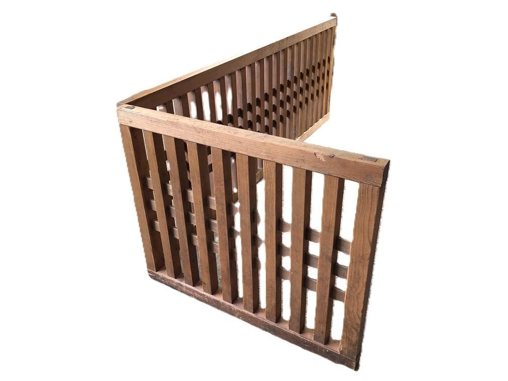 【 帳場格子 】　江戸末～昭和初期　開176×45ｃｍ　養生袋付き