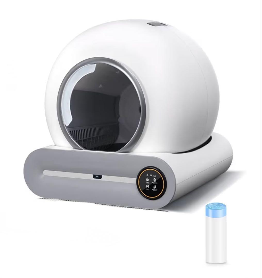 ★自動トイレ★猫トイレ センサー付き 専用アプリ操作&管理 消臭 ホワイト