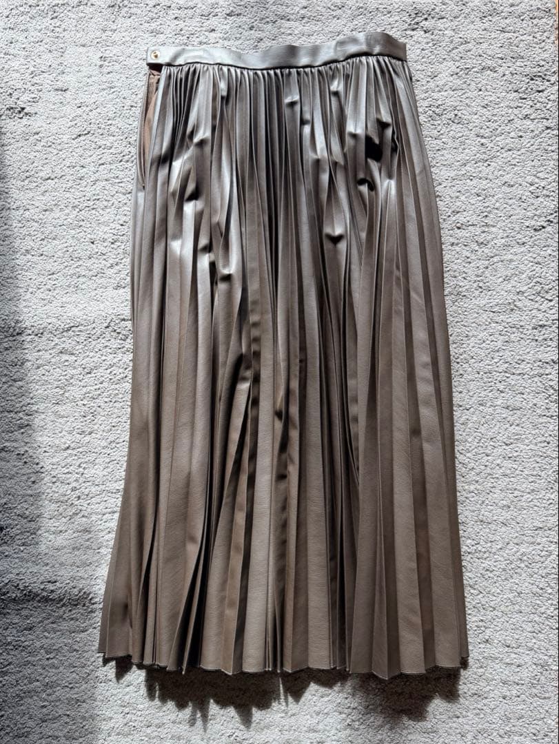 Drawer フェイクレザープリーツスカート36