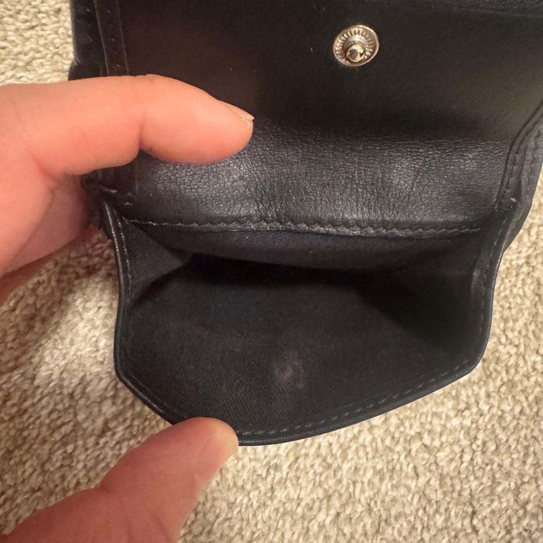 美品✨ヴィヴィアン ブラックレザー二つ折り財布