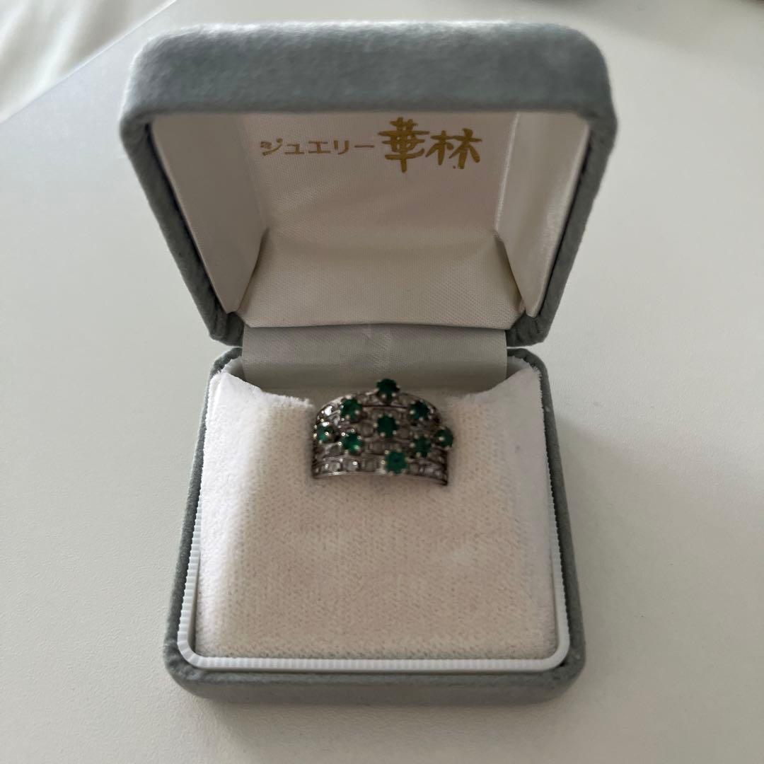 緑色ストーン リング　18K