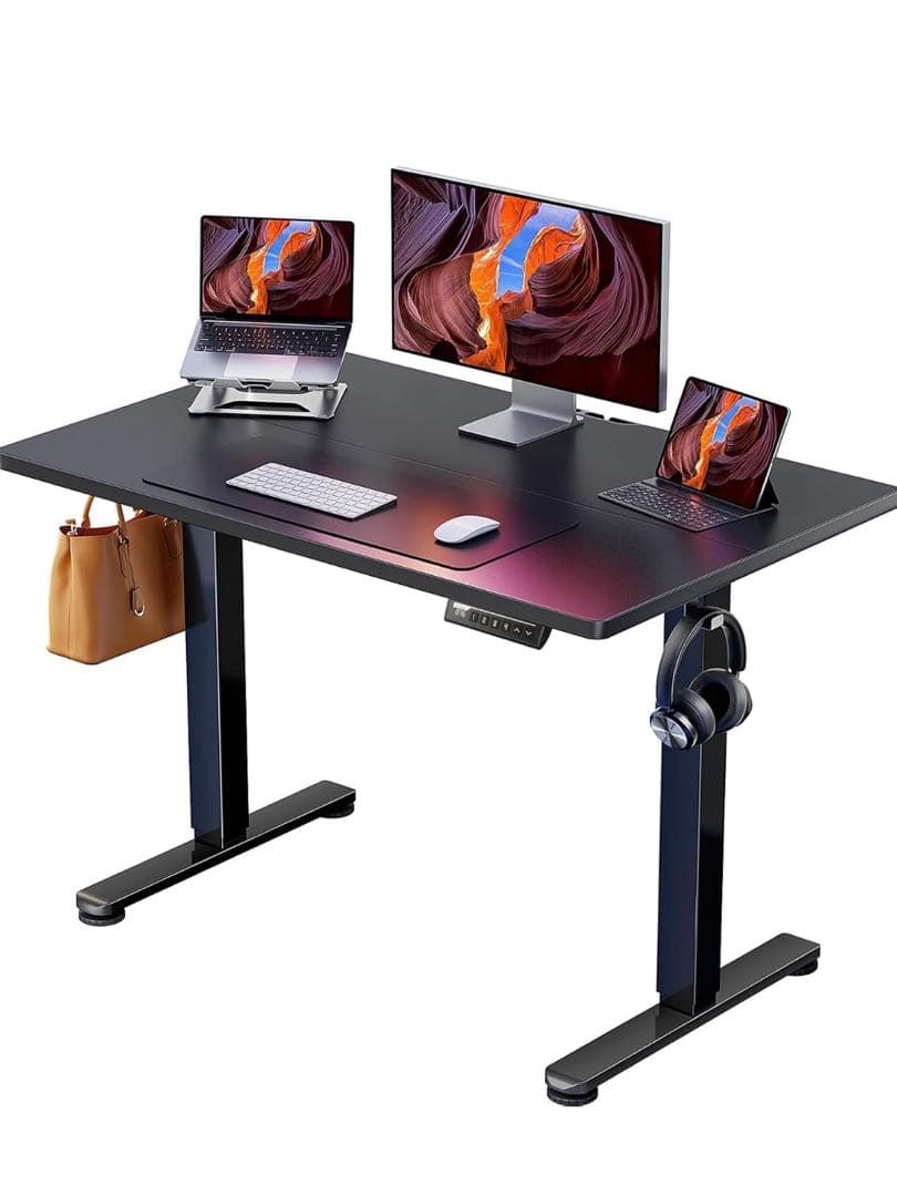 ErGear 電動 オフィスワークテーブル 昇降式デスク 高さメモリー機能