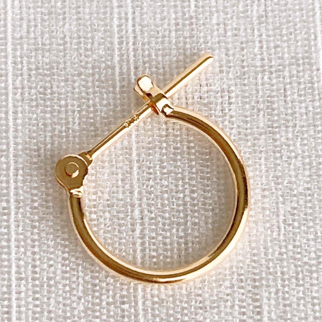 18金【1×10mm 定番フープピアス】イエローゴールド K18刻印入 新品！