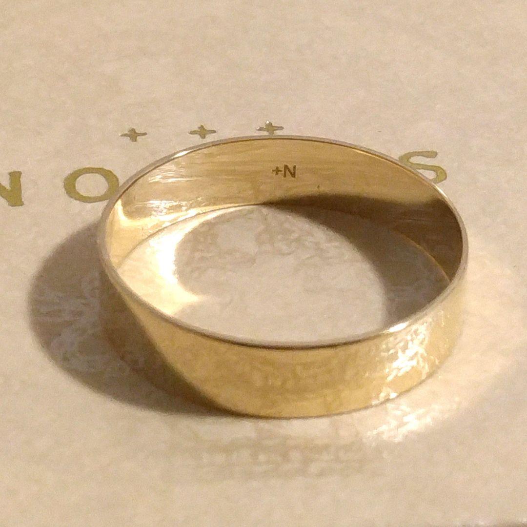ノジェス K10 リング 13号 ゴールド プレーン 地金 モダン 美品