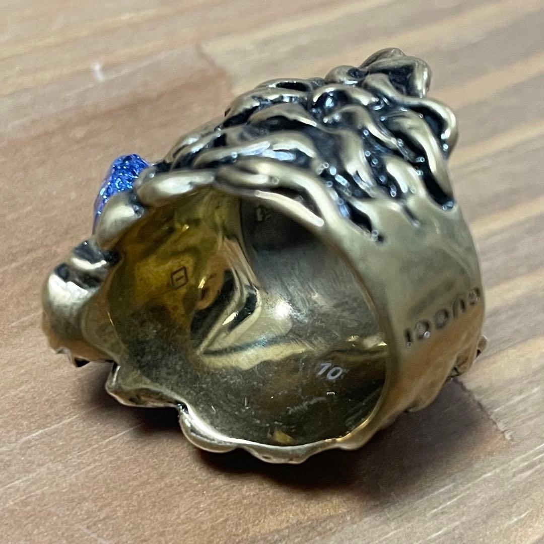 GUCCI グッチ リング 10号 ミケーレ期 ライオンヘッド ゴールド