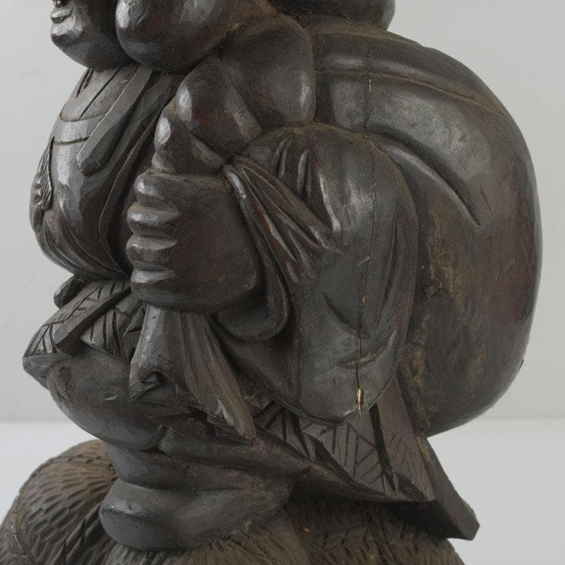 木彫　大黒天像　置物　縁起物　在銘　N　8646A