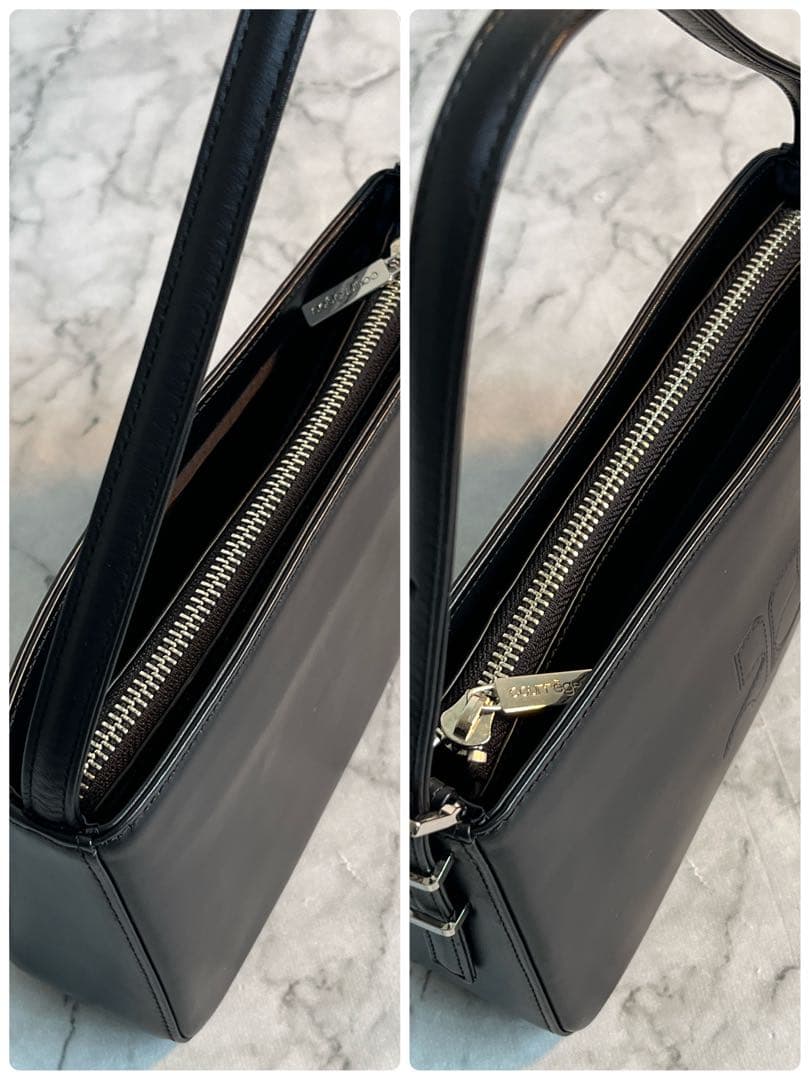 Courreges アクセサリーポーチ ハンドバッグ レザー 本革