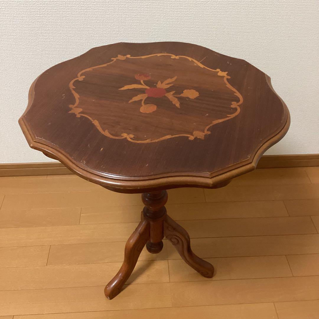 【イタリア製】アンティーク 象嵌細工 コーヒーテーブル／サイドテーブル