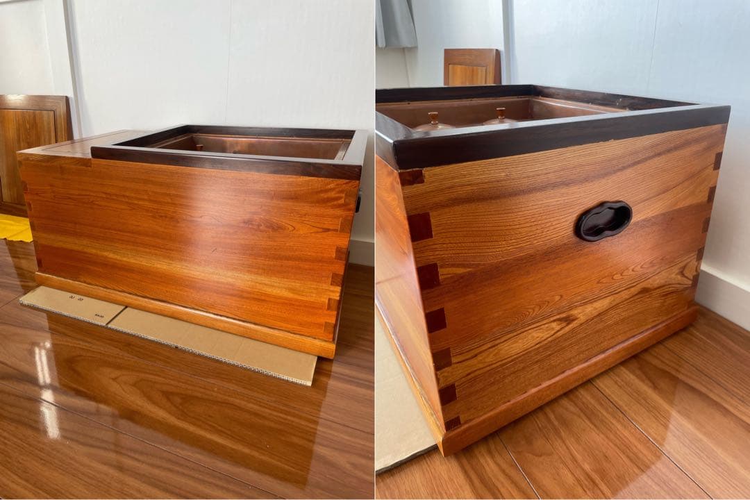 本日削除 高級 総欅ケヤキ無垢 関東長火鉢 特大サイズ 豪華フルセット 備長炭