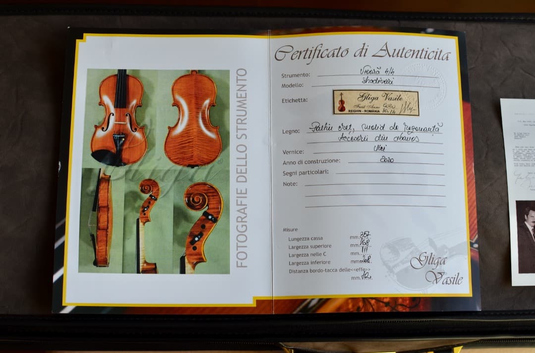 【極虎杢 新品】Gliga Vasile Maestro バイオリン 4/4