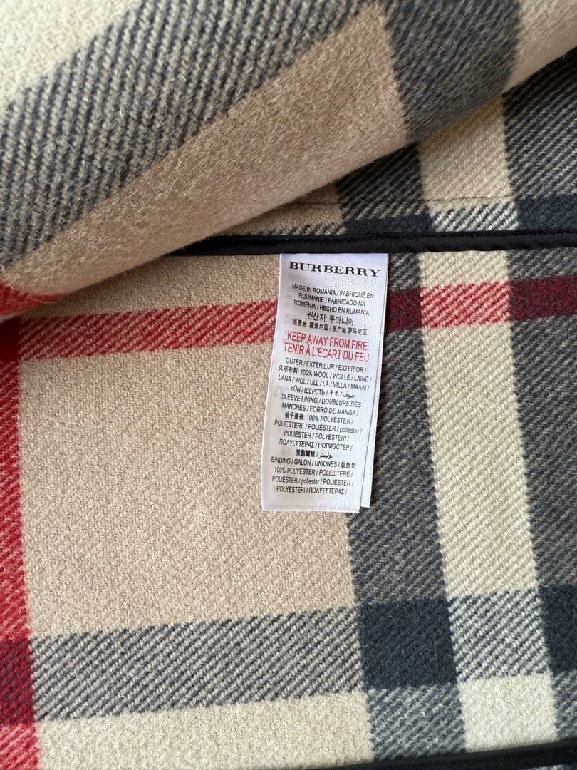 バーバリー　黒 ダッフルコート ウール100% サイズ160 美品