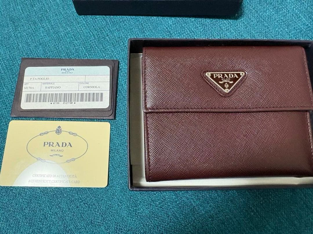 RAMさん専用【美品】PRADA ボルドーブラウン 三つ折り財布