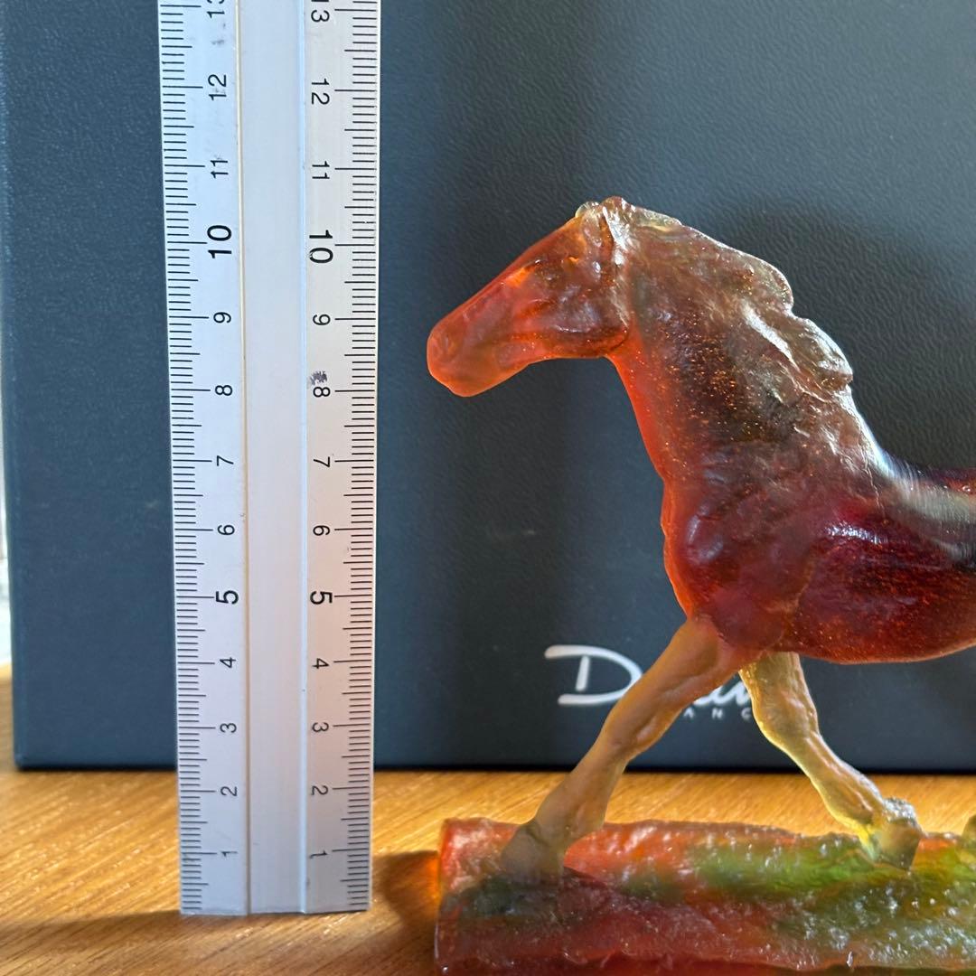 美品 Daum France ドームフランス クリスタルガラス 馬 置物 箱付き