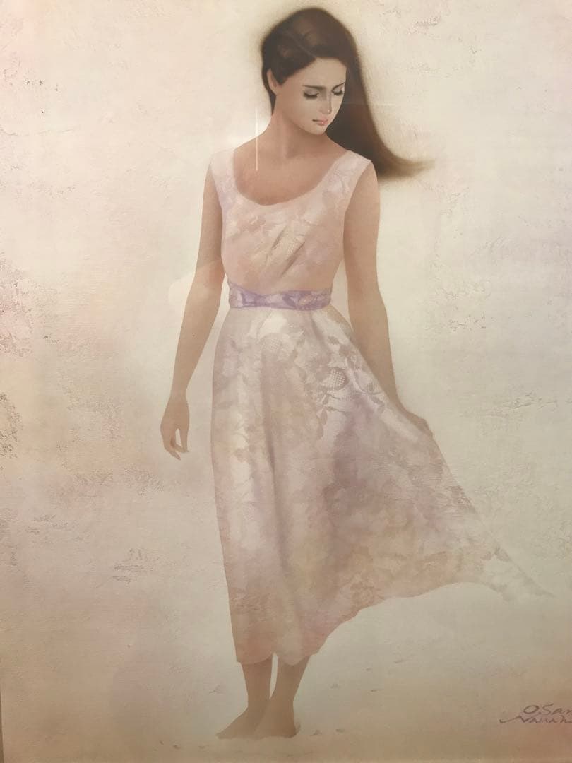 中原脩　「風」　油彩Ｆ１０号　画面右下・キャンバス裏に本人直筆サイン有り