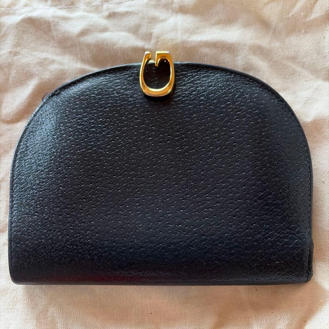 GUCCI オールドグッチ　二つ折り財布 Gゴールド金具
