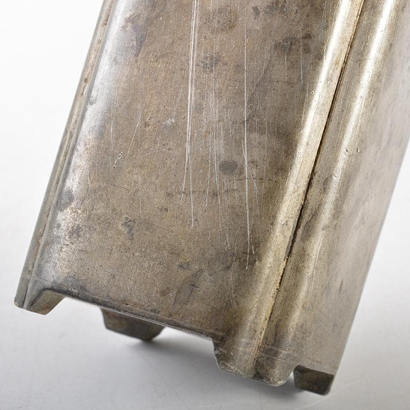 煎茶道具　古錫　四方茶壷　茶心壷　在銘　約212g　M　R5849