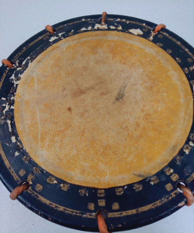 締め太鼓　直径35センチ厚み17センチ　和太鼓　お祭　黒漆塗り *AP11