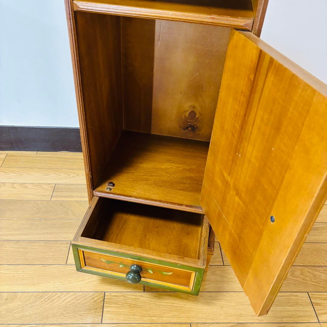 【サイドチェスト】イタリア　木製　象嵌細工　収納　引出　花台　飾り台　インテリア