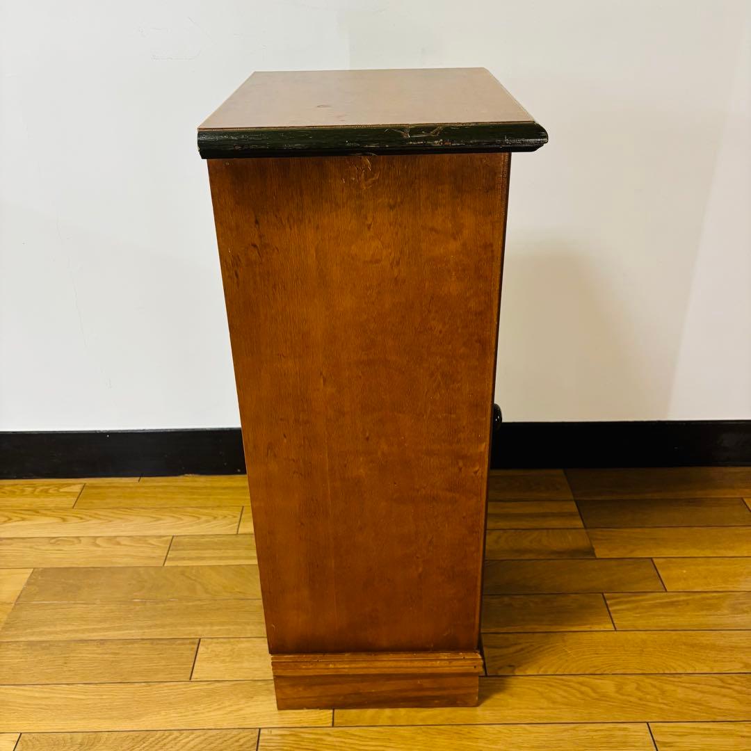 【サイドチェスト】イタリア　木製　象嵌細工　収納　引出　花台　飾り台　インテリア