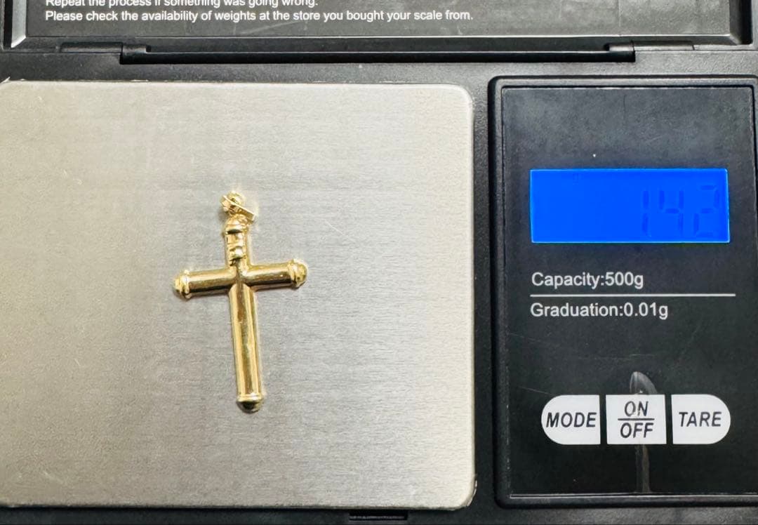 金のクロスペンダント　18k