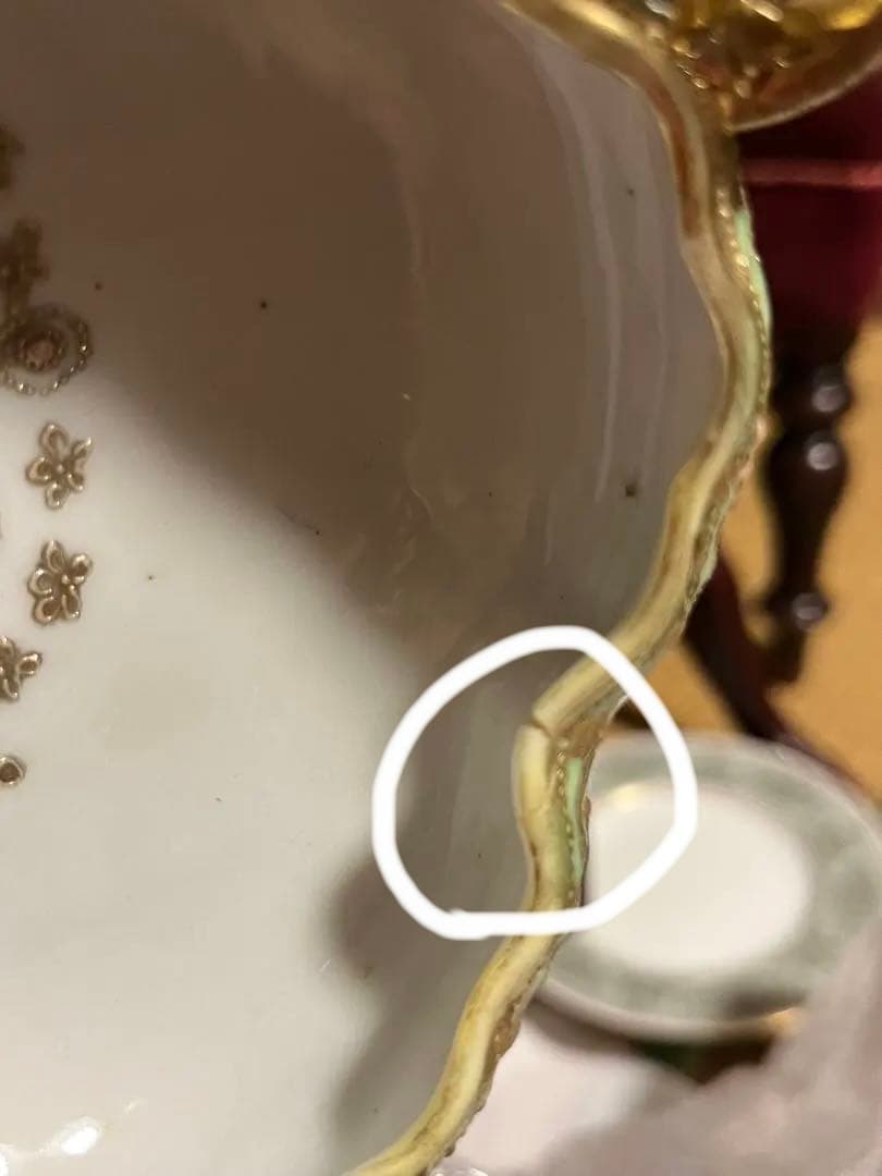 オールドノリタケ　メイプルリーフ印　金彩装飾　陶器ボウル