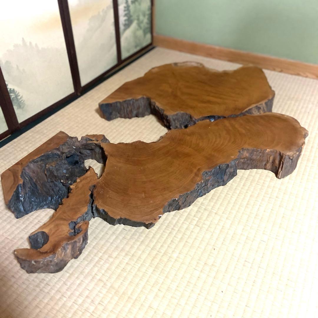 極希少・時代物天然欅けやき一枚板　瘤杢・自然穴｜古材銘木　縦 104× 横 65